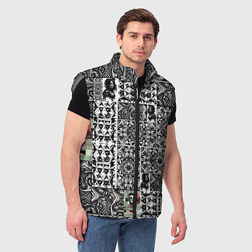 Мужской жилет Орнамент древних цивилизаций / 3D-Светло-серый – фото 3