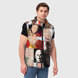 Мужской жилет Saitama - many faces, цвет: 3D-черный — фото 2