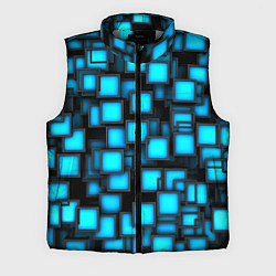 Мужской жилет Геометрия - синие квадраты, цвет: 3D-светло-серый
