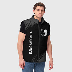Мужской жилет Danganronpa glitch на темном фоне: надпись, символ, цвет: 3D-черный — фото 2