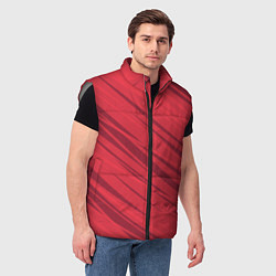 Мужской жилет Диагональные полосы красный, цвет: 3D-светло-серый — фото 2