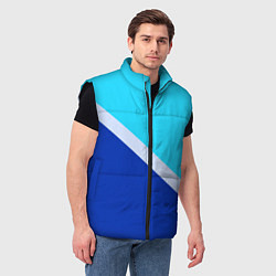 Мужской жилет Двуцветный голубой, цвет: 3D-черный — фото 2