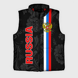 Мужской жилет Russia black style, цвет: 3D-красный