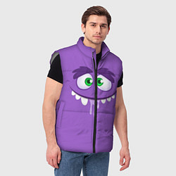 Мужской жилет Глупое лицо монстра, цвет: 3D-светло-серый — фото 2