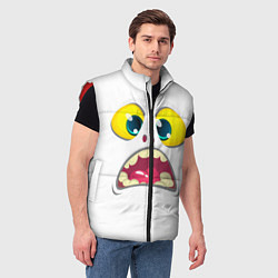 Мужской жилет Симпатичное мультяшное лицо монстра, цвет: 3D-красный — фото 2