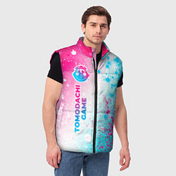 Мужской жилет Tomodachi Game neon gradient style: по-вертикали, цвет: 3D-черный — фото 2