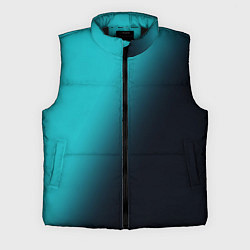 Мужской жилет Градиент бирюзовый диагональ, цвет: 3D-черный