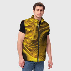 Мужской жилет Объемная желтая текстура, цвет: 3D-черный — фото 2