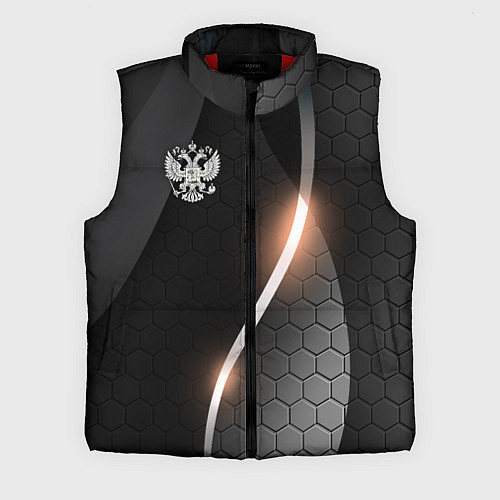 Мужской жилет Герб России на темном фоне / 3D-Красный – фото 1