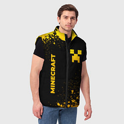 Мужской жилет Minecraft - gold gradient: надпись, символ, цвет: 3D-черный — фото 2