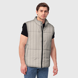 Мужской жилет Вертикальные полосы бежевый, цвет: 3D-черный — фото 2