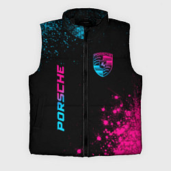 Мужской жилет Porsche - neon gradient: надпись, символ, цвет: 3D-черный