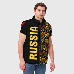 Мужской жилет Russia хохлома, цвет: 3D-красный — фото 2