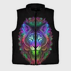Мужской жилет Разноцветный неоновый лев