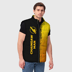 Мужской жилет Chainsaw Man - gold gradient: по-вертикали, цвет: 3D-черный — фото 2