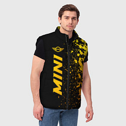 Мужской жилет Mini - gold gradient: по-вертикали, цвет: 3D-черный — фото 2