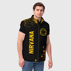 Мужской жилет Nirvana - gold gradient: надпись, символ, цвет: 3D-черный — фото 2