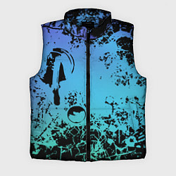 Мужской жилет Неоновый абстрактный фон в граффити стиле, цвет: 3D-черный