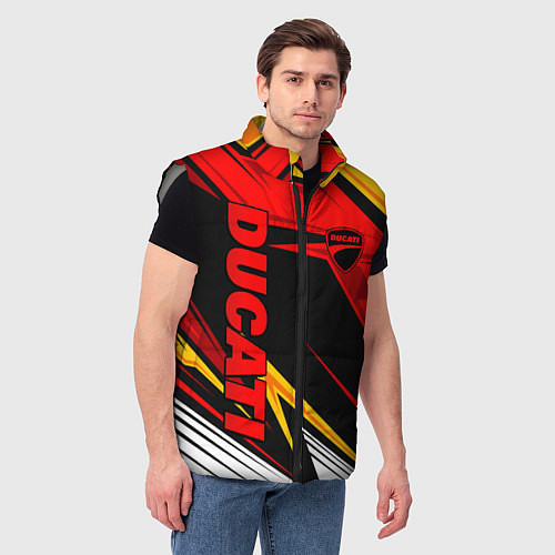 Мужской жилет Ducati - red uniform / 3D-Светло-серый – фото 3