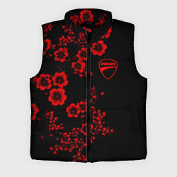 Мужской жилет Ducati - red flowers, цвет: 3D-красный