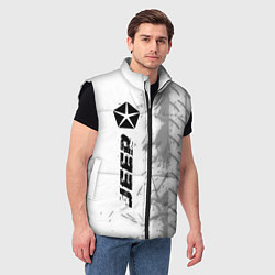 Мужской жилет Jeep speed на светлом фоне со следами шин: по-верт, цвет: 3D-черный — фото 2