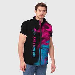 Мужской жилет No Mans Sky - neon gradient: по-вертикали, цвет: 3D-черный — фото 2