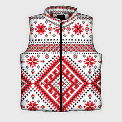 Мужской жилет Удмуртская роспись, цвет: 3D-красный