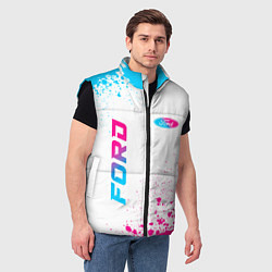 Мужской жилет Ford neon gradient style: надпись, символ, цвет: 3D-черный — фото 2