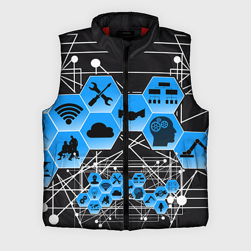 Мужской жилет Виртуальный мир / 3D-Красный – фото 1