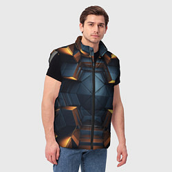 Мужской жилет Объемные полигоны, цвет: 3D-светло-серый — фото 2
