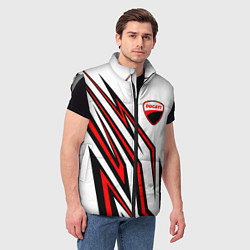Мужской жилет Ducati - абстрактные линии, цвет: 3D-светло-серый — фото 2