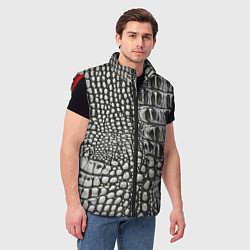 Мужской жилет Кожа крокодила - текстура, цвет: 3D-красный — фото 2