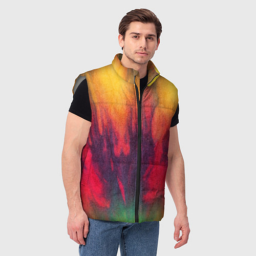 Мужской жилет Огненный тай дай / 3D-Светло-серый – фото 3