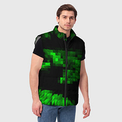 Мужской жилет Зеленые пирамиды, цвет: 3D-светло-серый — фото 2