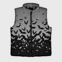 Мужской жилет Серый фон и летучие мыши, цвет: 3D-черный