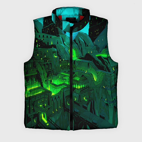 Мужской жилет Зелёный город / 3D-Красный – фото 1