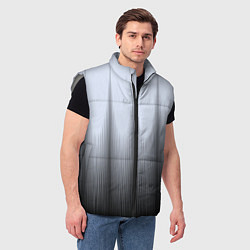 Мужской жилет Черный полосатый градиент, цвет: 3D-светло-серый — фото 2