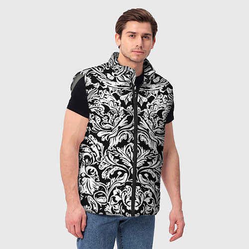 Мужской жилет Floral pattern - irezumi - neural network / 3D-Светло-серый – фото 3