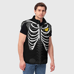 Мужской жилет Скелет: ребра с птицей, цвет: 3D-светло-серый — фото 2