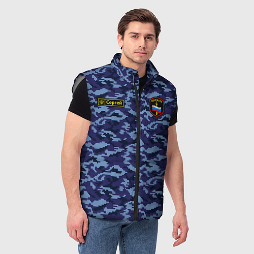 Мужской жилет Камуфляж охрана - Сергей / 3D-Светло-серый – фото 3