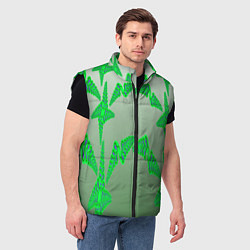 Мужской жилет Растительный паттерн, цвет: 3D-черный — фото 2