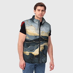Мужской жилет Черный с золотом мрамор, цвет: 3D-красный — фото 2
