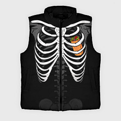 Мужской жилет Скелет: ребра с шаурмой, цвет: 3D-черный