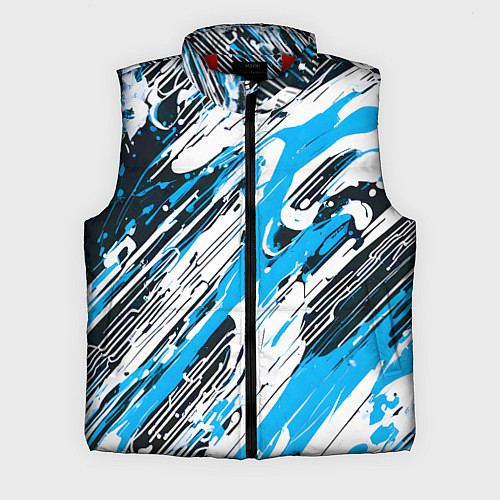 Мужской жилет Спонтанные брызги голубые / 3D-Красный – фото 1