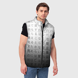 Мужской жилет Black and white hieroglyphs, цвет: 3D-черный — фото 2