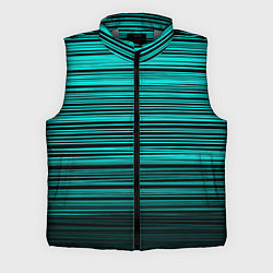 Мужской жилет Яркие неоновые бирюзовые полосы на черном, цвет: 3D-светло-серый