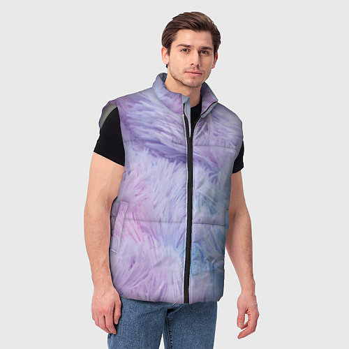 Мужской жилет Розово-голубая шерсть / 3D-Светло-серый – фото 3