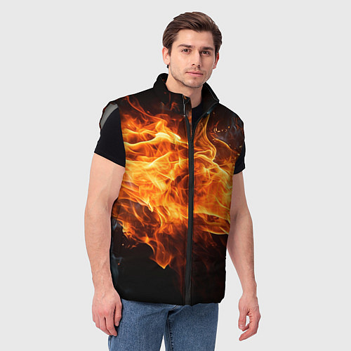 Мужской жилет Black fire style / 3D-Светло-серый – фото 3