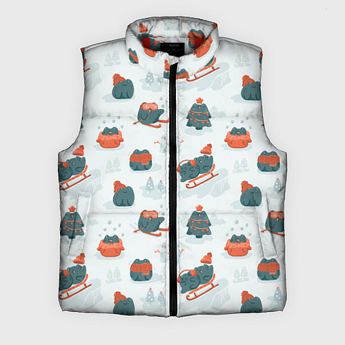Мужской жилет Зимние веселые лягушки / 3D-Красный – фото 1