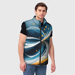 Мужской жилет Закрученная абстракция от нейросети, цвет: 3D-черный — фото 2
